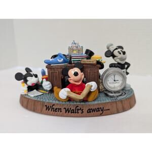 Walt Disney World "When Walt's Away" Mickey Mouse Desk Clock Figurine